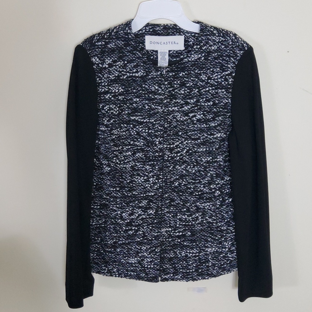 Doncaster Black & White Tweed  Women's Jacket Size 8